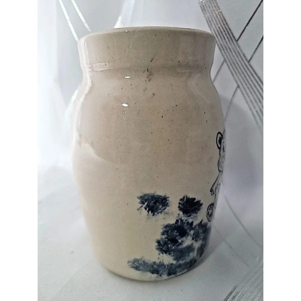 Vintage Paul Storie Pottery Vase Marshall TX‎ Dancing Bear Crock 6.5